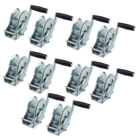 Fulton 1.5K Marine Trailer Winch 10-Pack w/ 8" Crank Handle and Strap or Rope