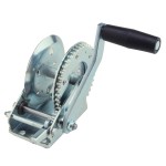 Fulton marine trailer winch 1.5K capacity clear zinc finish with 8″ crank handle, 4-pack