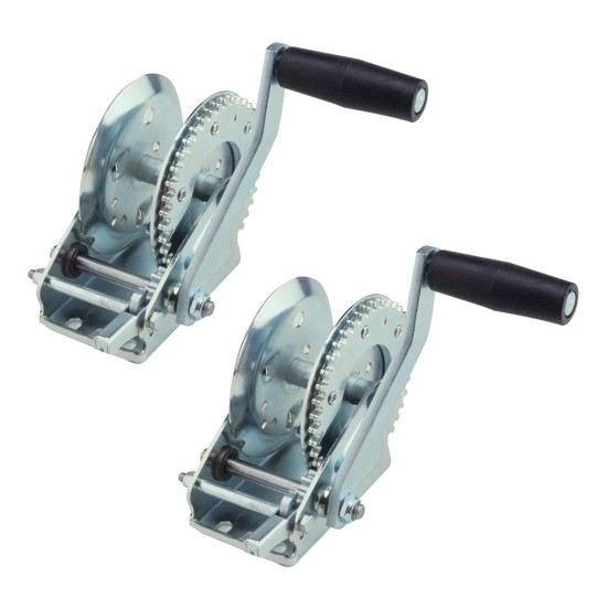 Fulton 1,500 lb Marine Trailer Winch 8″ Crank Handle 2-Pack Z-MAX 600