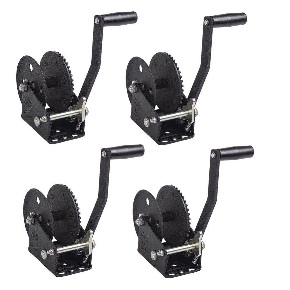 Fulton 1.5K Single-Speed Trailer Winch with Strap & Handle Black Zinc Fulton single-speed trailer winch 1500 lb with 20 ft strap and 8 in handle, black zinc