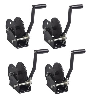 Fulton 1.5K Single-Speed Trailer Winch with Strap & Handle Black Zinc Fulton single-speed trailer winch 1500 lb with 20 ft strap and 8 in handle, black zinc