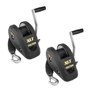 Fulton 1,500 lb XLT Marine Winch with 20 ft Strap & Cover (2x Pack) Fulton XLT 1.5K Marine Trailer Winch with Strap and Black Cover – 2 Pack