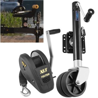 Fulton XLT Boat Trailer Winch 1800 lbs + XP Trailer Jack 1500 lbs Lift Dual Wheel 5 Year Warranty + Hardware Bolt-On Side Mount Fulton XLT Boat Trailer Winch 1800 lbs + XP Trailer Jack 1500 lbs Lift Dual Wheel 5 Year Warranty + Hardware Bolt-On Side Mount