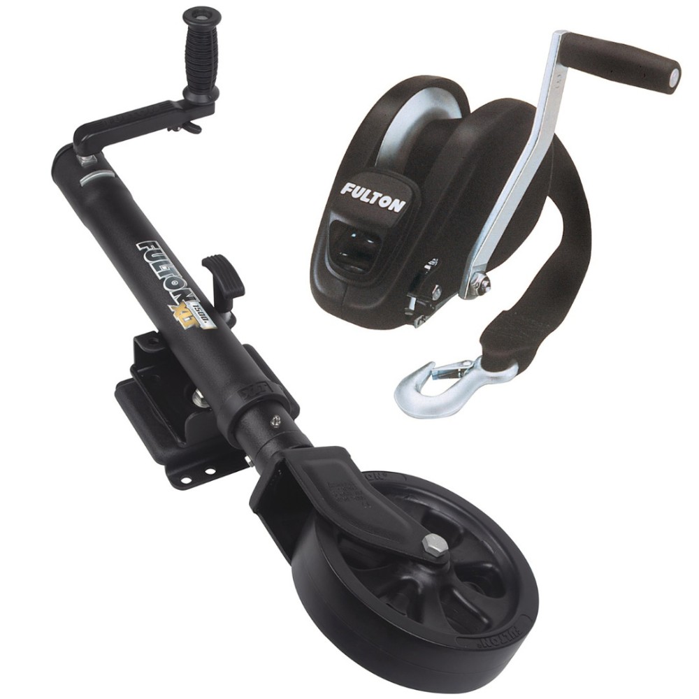 Fulton XLT Boat Trailer Winch Single-Speed 1800 lbs + Boat Tactical Black Trailer Jack Sharkskin Saltwater Tested 1500 lbs 5 Year Warranty + Hardware Bolt-On Side Mount Fulton XLT Boat Trailer Winch Single-Speed 1800 lbs + Boat Tactical Black Trailer Jack Sharkskin Saltwater Tested 1500 lbs 5 Year Warranty + Hardware Bolt-On Side Mount