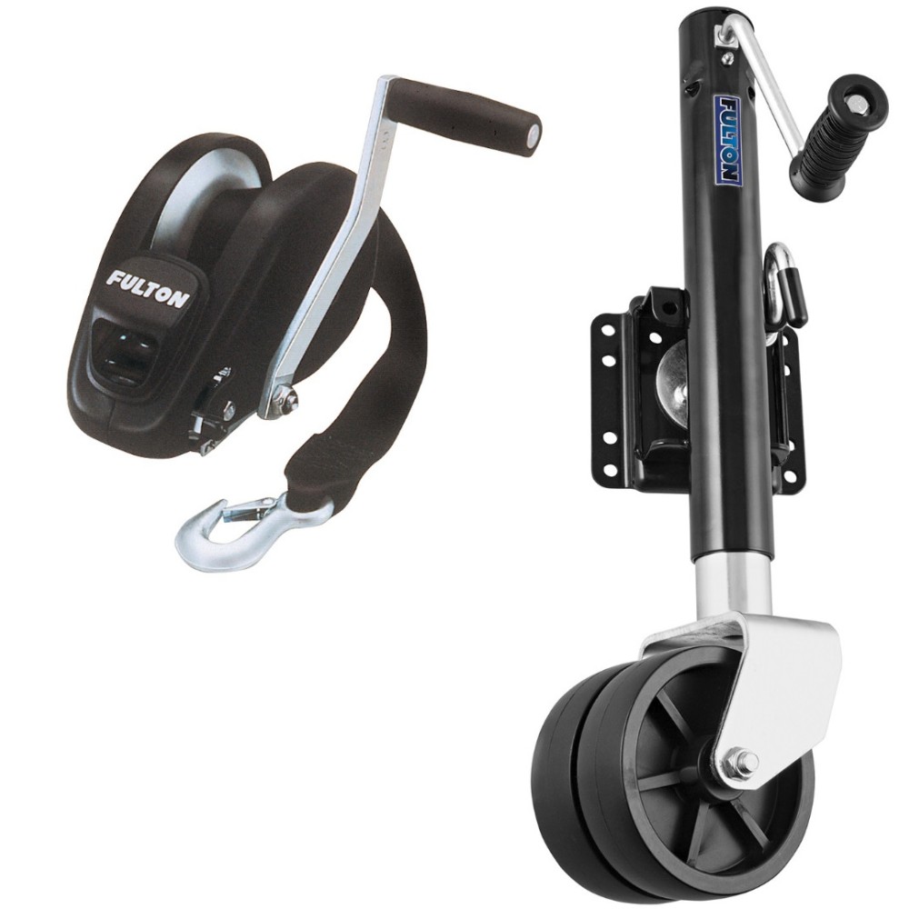 Fulton XLT Boat Trailer Winch Single-Speed 1800 lbs + Fulton XP Boat Trailer Jack 1500 lbs Lift Dual Wheel 5 Year Warranty + Hardware Bolt-On Side Mount Fulton XLT Boat Trailer Winch Single-Speed 1800 lbs + Fulton XP Boat Trailer Jack 1500 lbs Lift Dual Wheel 5 Year Warranty + Hardware Bolt-On Side Mount