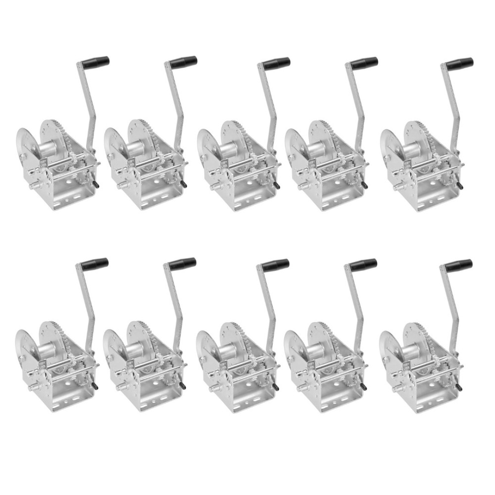 Fulton 3.2K Two-Speed Trailer Winch with 10" Handle, No Strap – 10 Pack