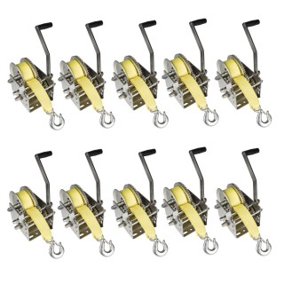 Fulton 3.2K Two-Speed Heavy Duty Trailer Winch with Strap and Handle – 10 Pack