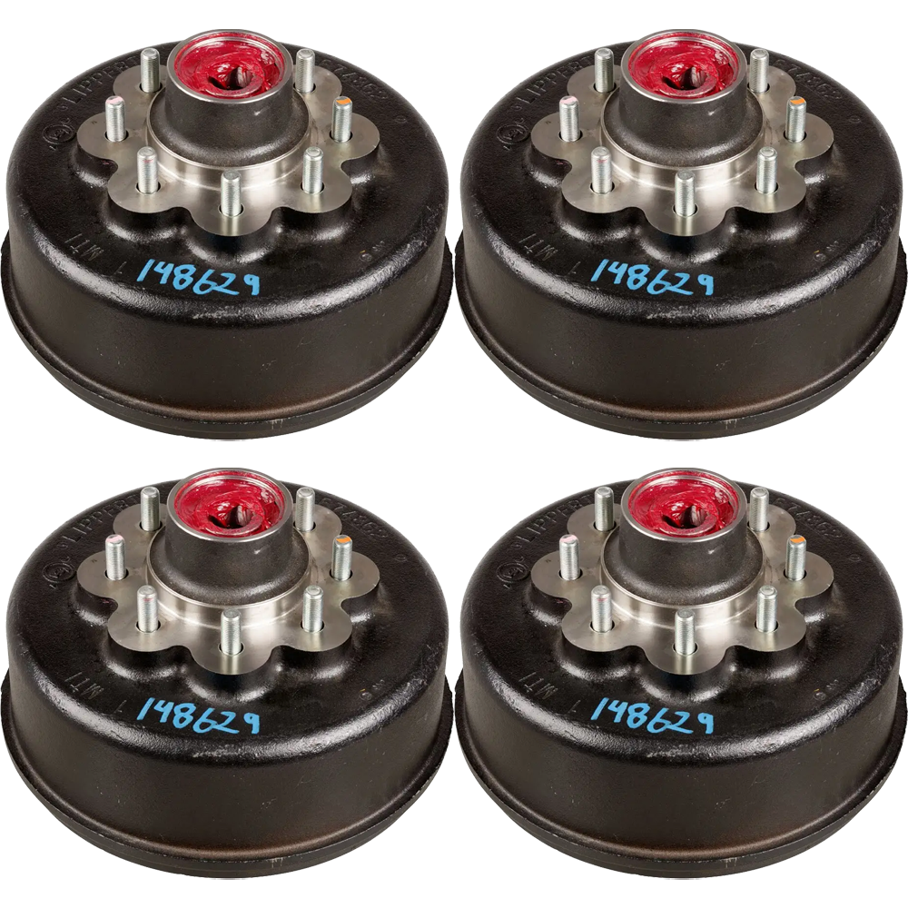 Lippert 8 K Tandem Axle Brake Drum & Hub Assembly 8 on 6.5 9/16 Studs – Set of 4, Dexter & AL-KO Compatible