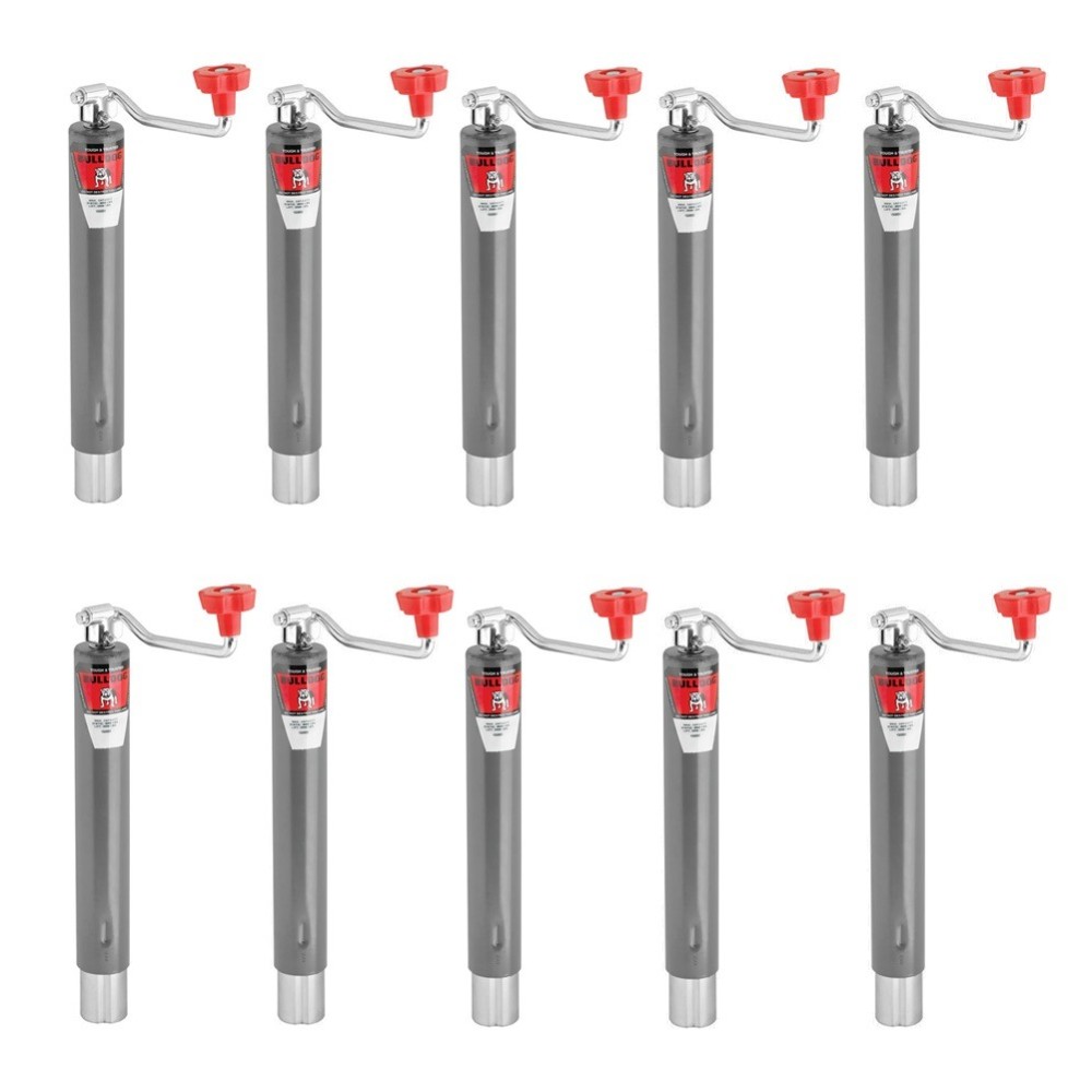 Bulldog 2K Round A-Frame Trailer Jack – 10" Lift, Weld-On, Topwind – Pack of 10 Bulldog 2K Round A-Frame Trailer Jack Bundle with 10" Lift and Topwind Handle