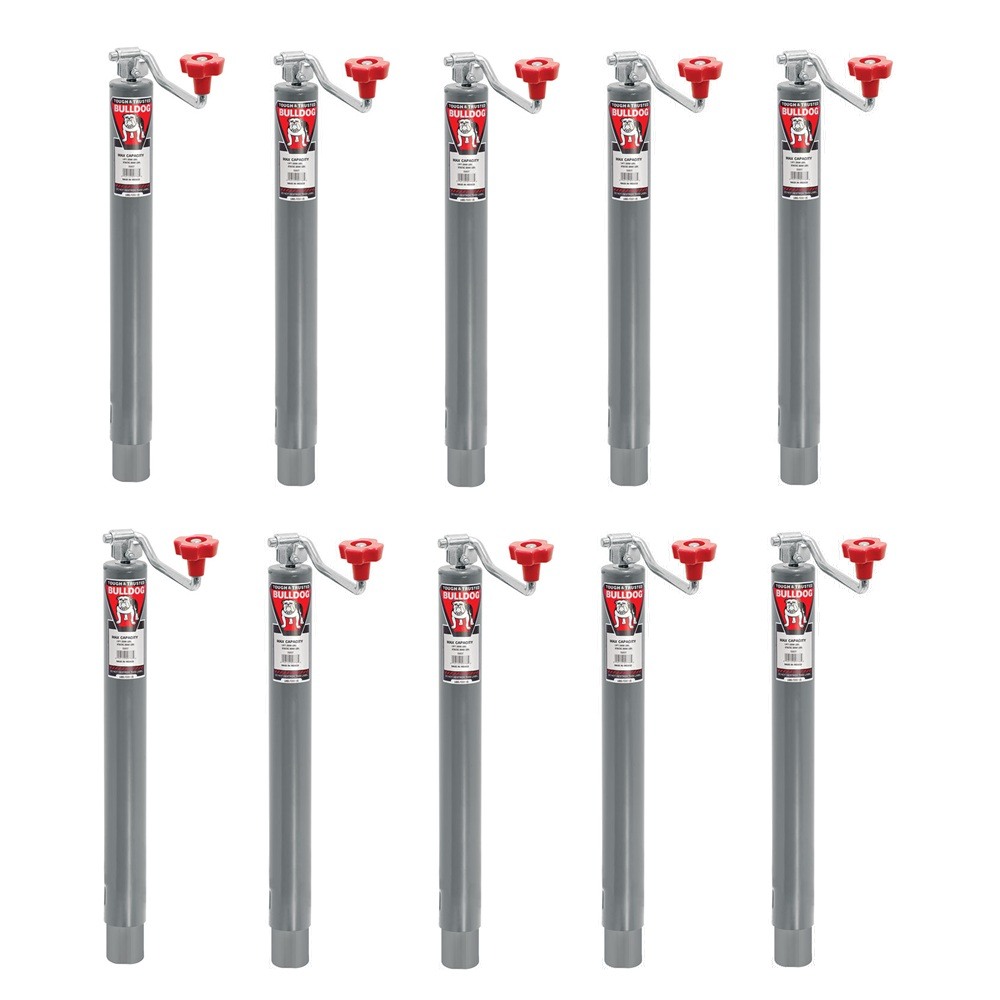 Bulldog 2K Round A-Frame Trailer Jacks - 10 Inch Lift, Topwind, Weld-On (10-Pack) Bulldog 2K Round A-Frame Trailer Jack Set with 10" Lift and Topwind Handle