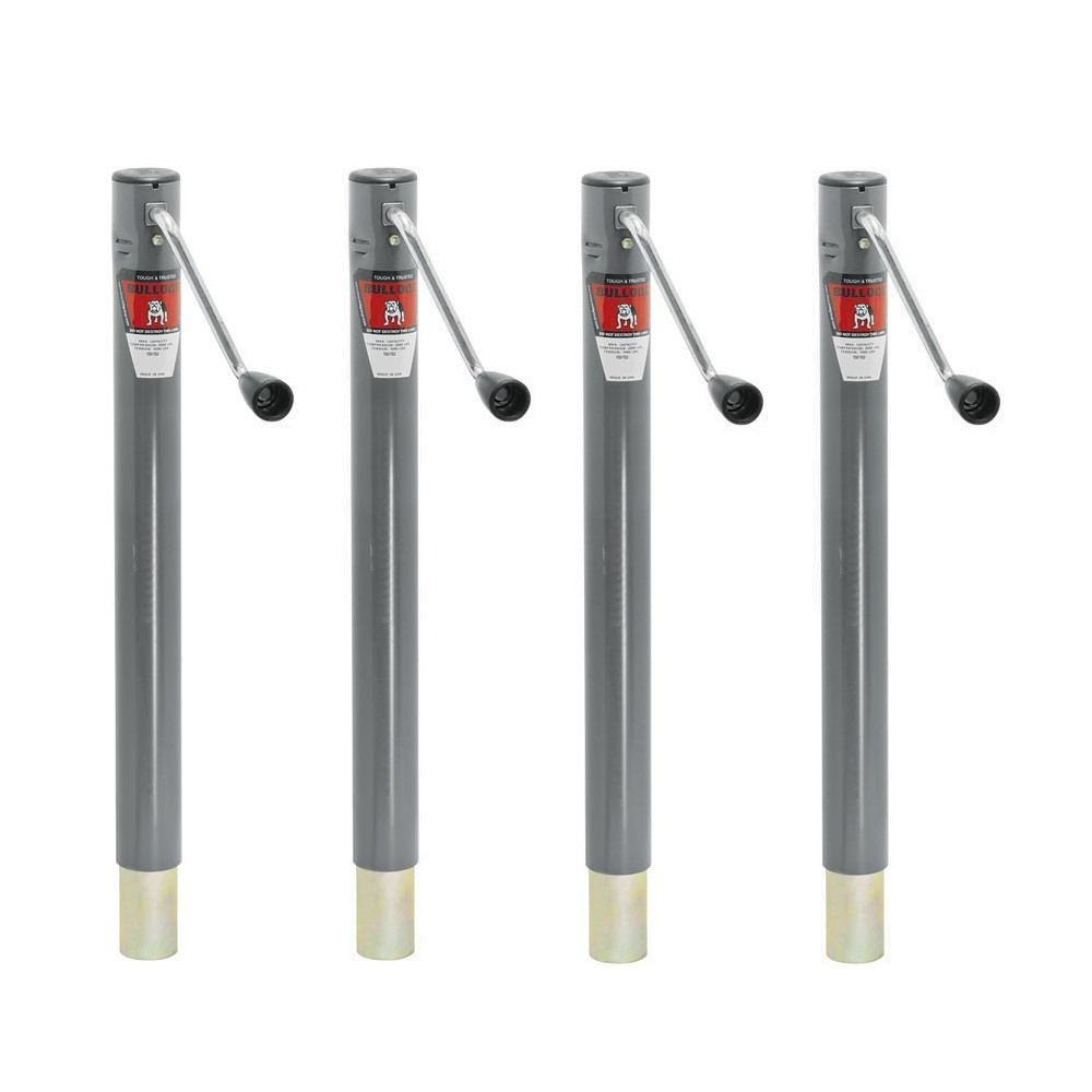 Bulldog 2K A-Frame Round Trailer Jack 15" Lift with Sidewind Handle – 4 Pack