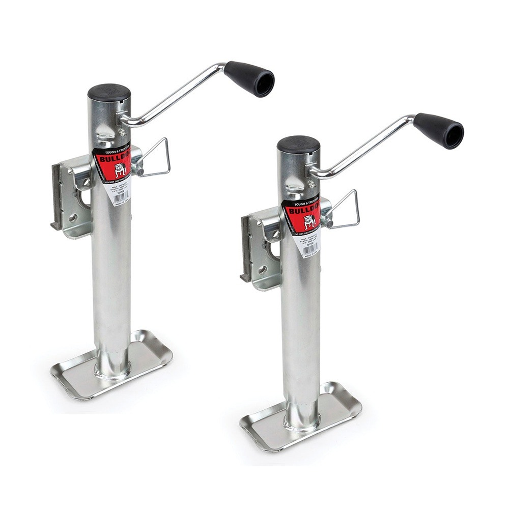 Bulldog 2K Sidewind Bolt-On Round Trailer Jack 10in Lift (2-Pack)
