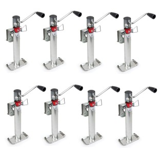 Bulldog 8x 2K Sidewind Snap Ring Swivel Trailer Jacks 10" Lift Eight Bulldog 2K Sidewind Snap Ring Swivel Trailer Jacks with 10-inch Lift in Silver Zinc Finish