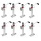 Bulldog 8x 2K Sidewind Snap Ring Swivel Trailer Jacks 10" Lift Eight Bulldog 2K Sidewind Snap Ring Swivel Trailer Jacks with 10-inch Lift in Silver Zinc Finish