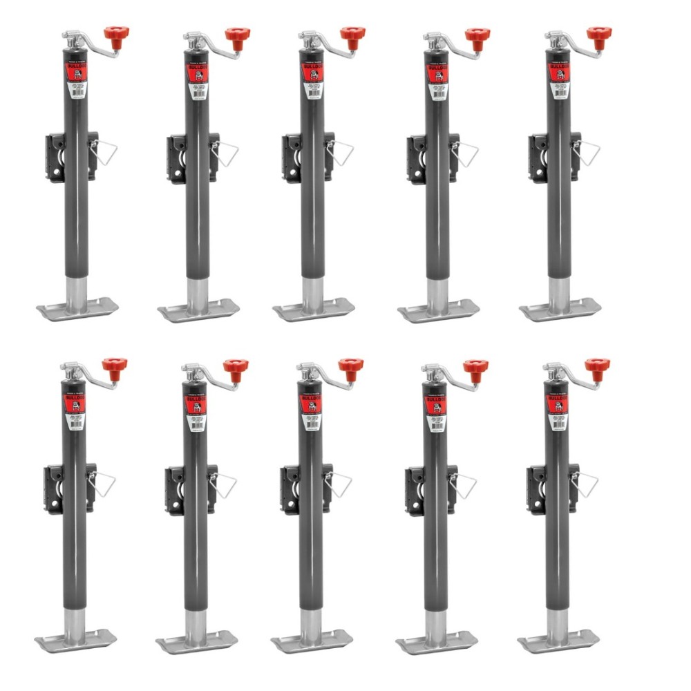 Bulldog 2K Snap Ring Swivel Trailer Jack 15in Topwind Footplate Gray Powdercoat