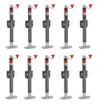 Bulldog 2K Snap Ring Swivel Trailer Jack 15in Topwind Footplate Gray Powdercoat