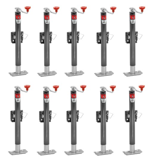 Bulldog 2K Snap Ring Swivel Trailer Jack 15in Topwind Footplate Gray Powdercoat