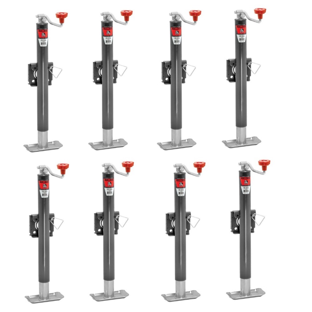 Bulldog 2,000 lb Snap Ring Swivel Trailer Jack 15-inch Topwind with Footplate – Pack of 8