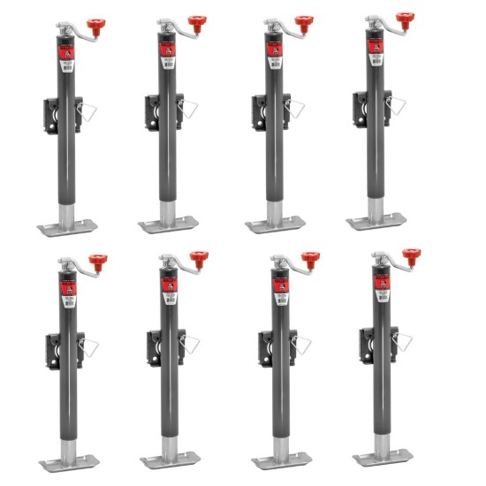 Bulldog 2,000 lb Snap Ring Swivel Trailer Jack 15-inch Topwind with Footplate – Pack of 8