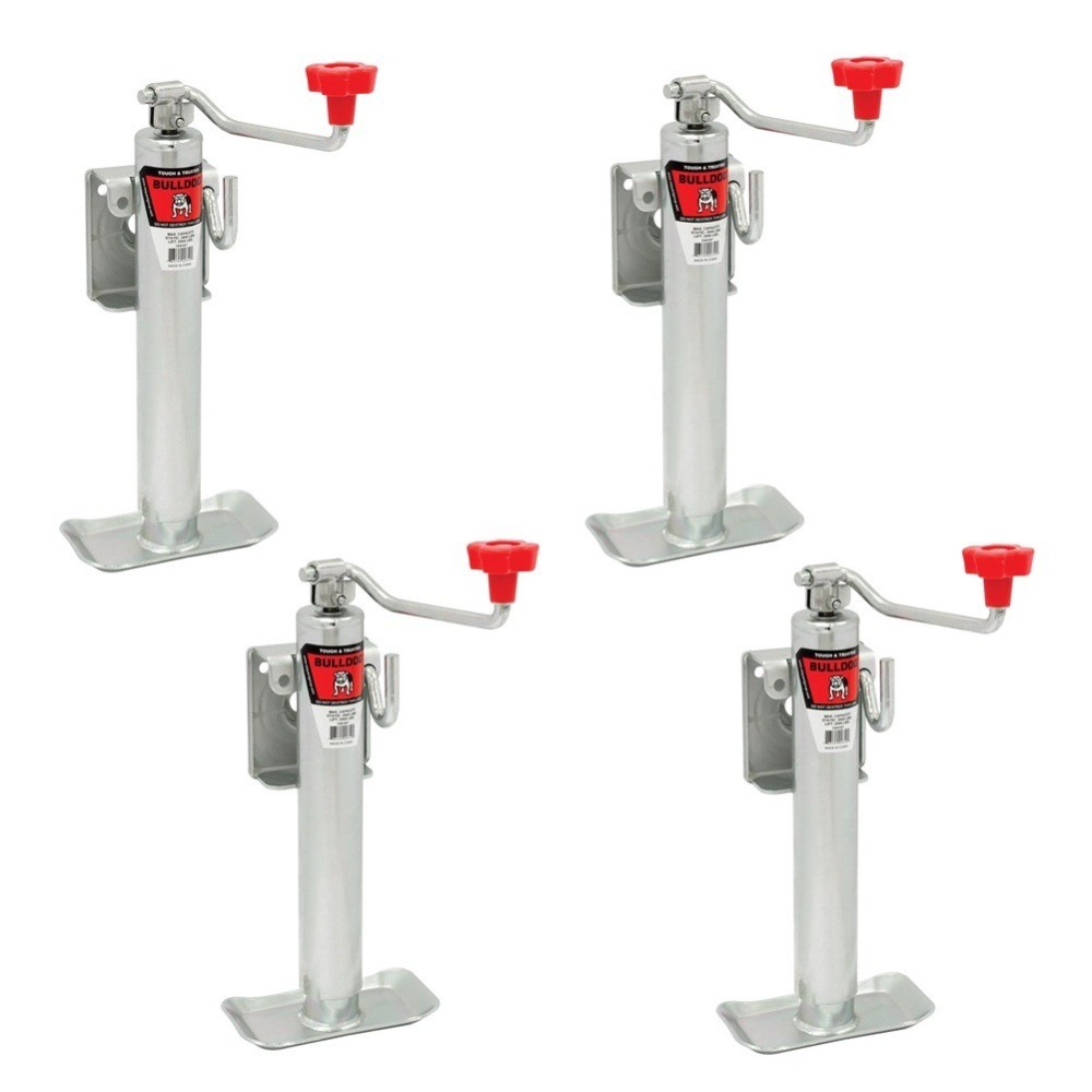 Bulldog 2K Bolt-Thru Swivel Trailer Jack with 10 Inch Topwind Lift – 4 Pack, Corrosion Resistant