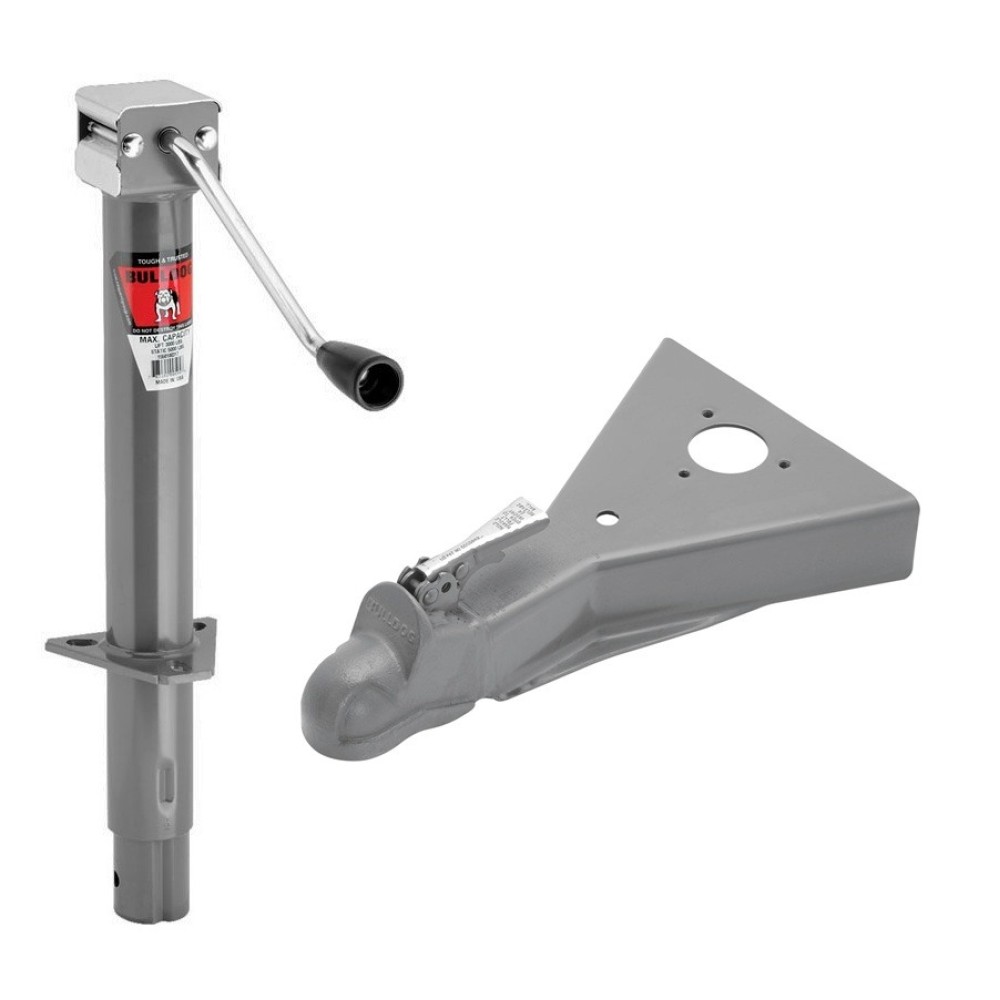 Bulldog 3K A-Frame Trailer Jack 13" Lift & 8K Coupler for 2" Ball Bulldog 3K A-Frame Trailer Jack with 8K Coupler for 2" Ball - 13" Lift