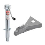 Bulldog 3K Round A-Frame Trailer Jack and 8K Coupler Bundle for 2 Inch Ball Trailers