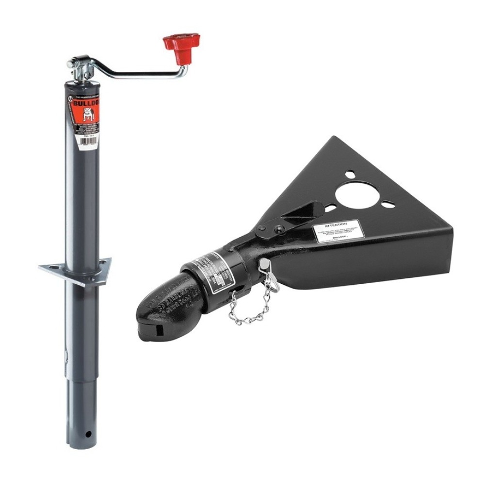Bulldog A‑Frame Trailer Jack and Collar‑Lok Coupler Bundle Bulldog 2000 lb A-Frame Topwind Trailer Jack with 7000 lb Collar‑Lok Coupler Kit