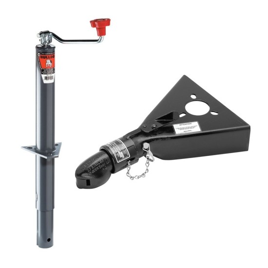 Bulldog A‑Frame Trailer Jack and Collar‑Lok Coupler Bundle Bulldog 2000 lb A-Frame Topwind Trailer Jack with 7000 lb Collar‑Lok Coupler Kit