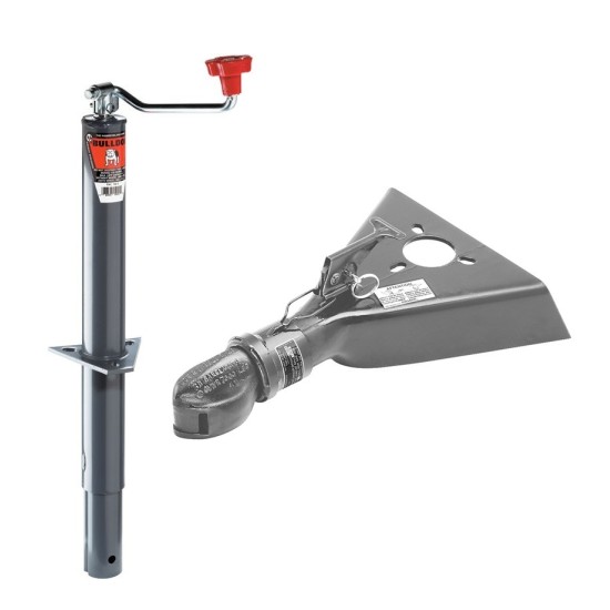 BULLDOG 2K A‑Frame Topwind Jack & 7K Collar‑Lok Coupler Bundle BULLDOG 2K round A‑frame topwind trailer jack with 7K Collar‑Lok coupler