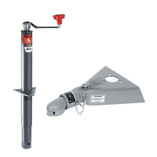 Bulldog 2,000 lb Round A‑Frame Topwind Trailer Jack & 12.5K Collar‑Lok™ Coupler Bulldog 2000 lb Round A‑Frame Topwind Trailer Jack with 12.5K Collar‑Lok™ Coupler for 2‑5/16″ Ball