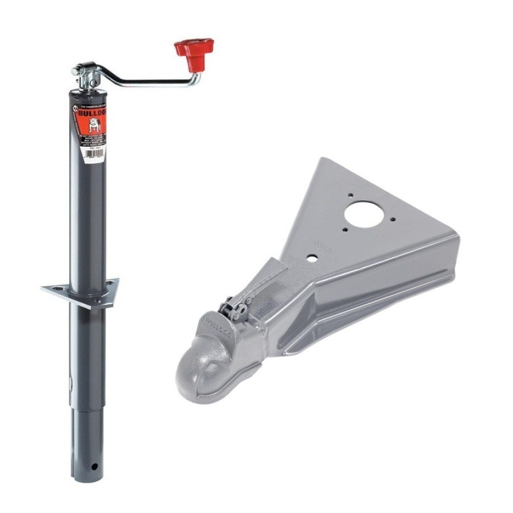 Bulldog 2K Topwind Round A‑Frame Jack & 15K Cast Head Coupler Bulldog 2K A‑Frame Trailer Jack with 15K Cast Head Coupler