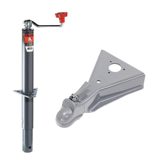 Bulldog 2K Topwind Round A‑Frame Jack & 15K Cast Head Coupler Bulldog 2K A‑Frame Trailer Jack with 15K Cast Head Coupler