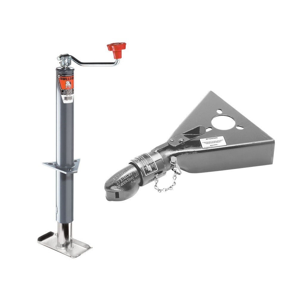 Bulldog 2K Topwind Jack & 7K Collar-Lok Coupler Bundle Bulldog 2K A-Frame Topwind Trailer Jack 15in Lift with 7K Collar-Lok Coupler