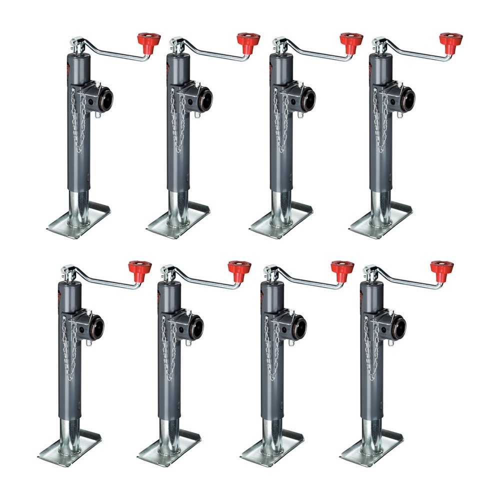BULLDOG 8-Pack 2K Round Swivel Trailer Jack Topwind 10in Lift BULLDOG 2K Round Pipe Mount Swivel Trailer Jack 10 Inch Lift – 8 Pack