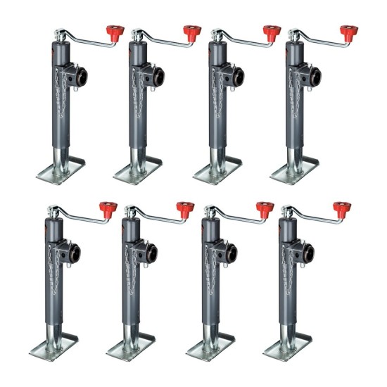 BULLDOG 8-Pack 2K Round Swivel Trailer Jack Topwind 10in Lift BULLDOG 2K Round Pipe Mount Swivel Trailer Jack 10 Inch Lift – 8 Pack