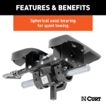 CURT Q20™ 20,000 lb 5th wheel hitch double jaw above-bed rails CURT Q20™ 5th wheel hitch 20K GTW double jaw fixed above-bed rails