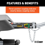 CURT Q20™ 20,000 lb 5th wheel hitch double jaw above-bed rails CURT Q20™ 5th wheel hitch 20K GTW double jaw fixed above-bed rails