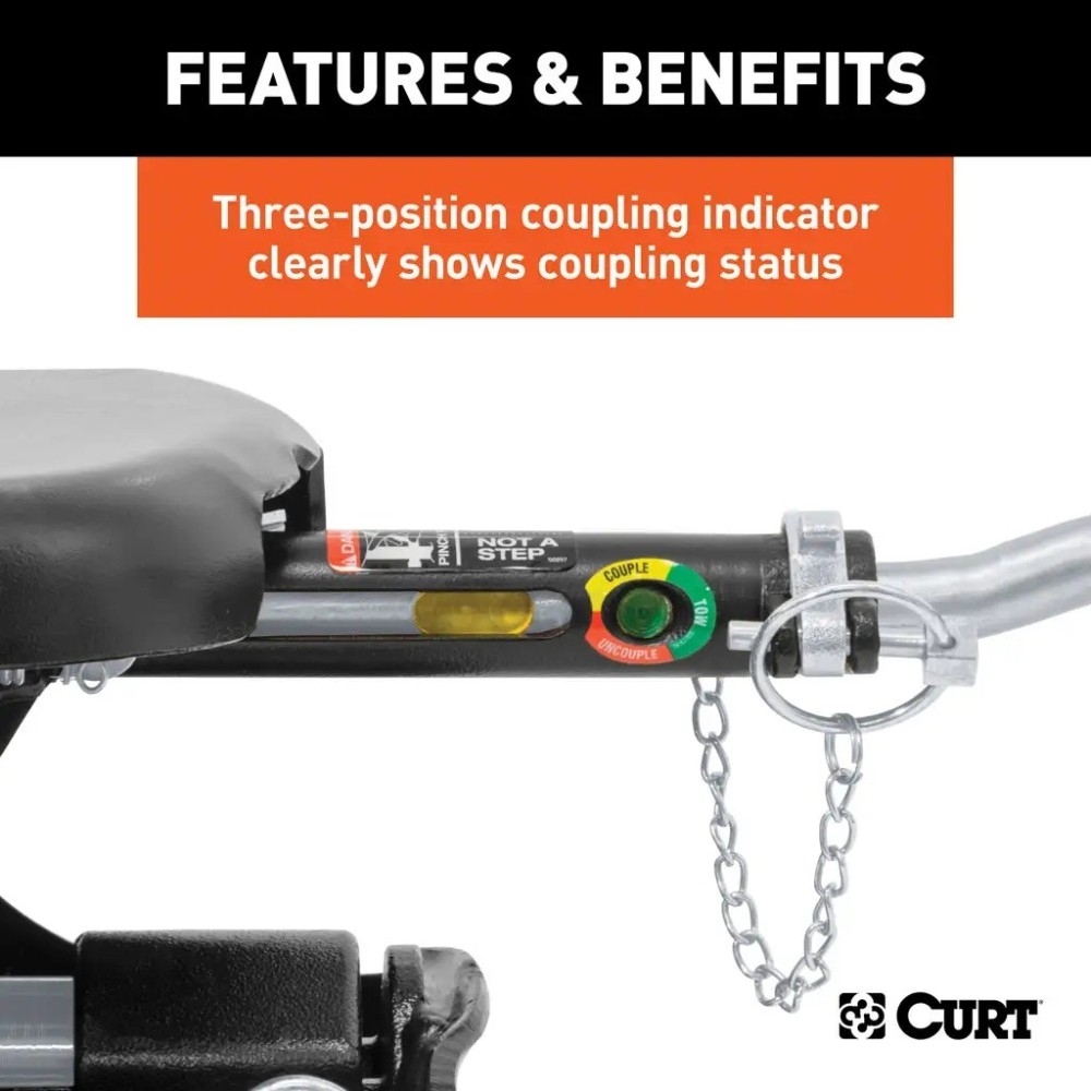 CURT Q24 5th Wheel Hitch 24K GTW Dual Jaw with Spherical Axial Bearing