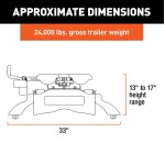 CURT Q24 5th Wheel Hitch 24K GTW Dual Jaw with Spherical Axial Bearing