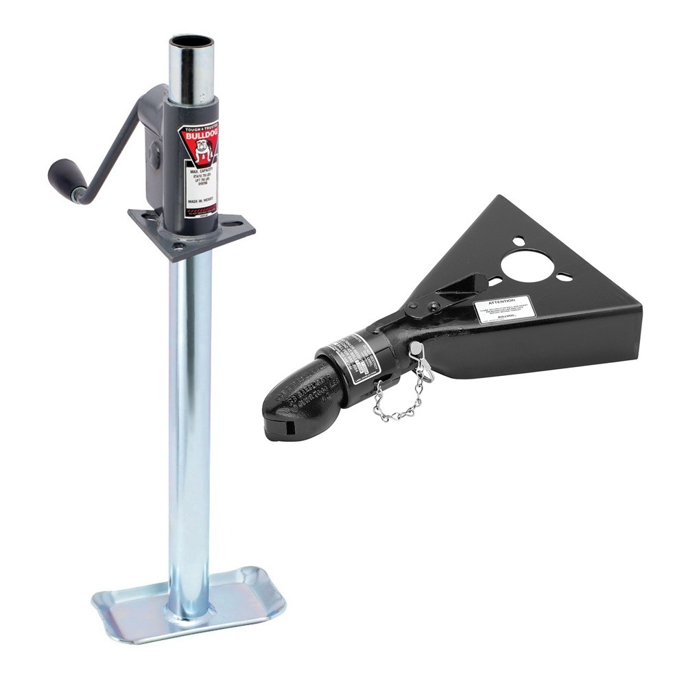 Bulldog 750 lb A-Frame Trailer Jack & 7K Collar-Lok Coupler Bundle Bulldog 750 lb A-Frame Trailer Jack with weld-on bracket and 7K Collar-Lok coupler