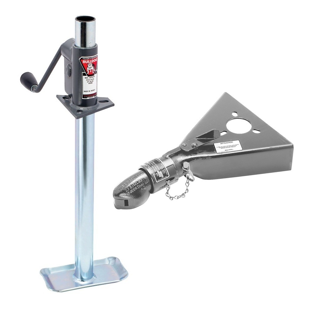 Bulldog 750 lb A-Frame Trailer Jack with Bracket Disc Foot and 7K Collar-Lok Coupler for 2-inch Ball