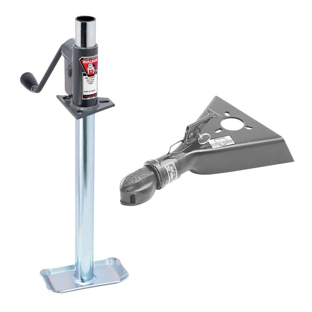 Bulldog A-Frame Jack & 15K Collar-Lok Coupler Trailer Bundle Bulldog 750 lb A-Frame Trailer Jack with Disc Foot and 15K Collar-Lok Coupler