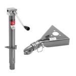 Bulldog 5K Jack & 7K Collar‑Lok Coupler Trailer Tongue Upgrade Bundle Bulldog 5K Sidewind A‑Frame Trailer Jack with 15 Inch Lift and 7K Collar‑Lok 2 Inch Coupler Bundle