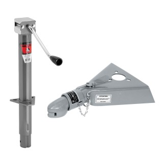 Bulldog 5,000 lb Trailer Jack and 12,500 lb Coupler for 2-5/16" Ball Bulldog 5K A-Frame Jack with 15 Inch Lift and 12.5K Collar-Lok Coupler Kit