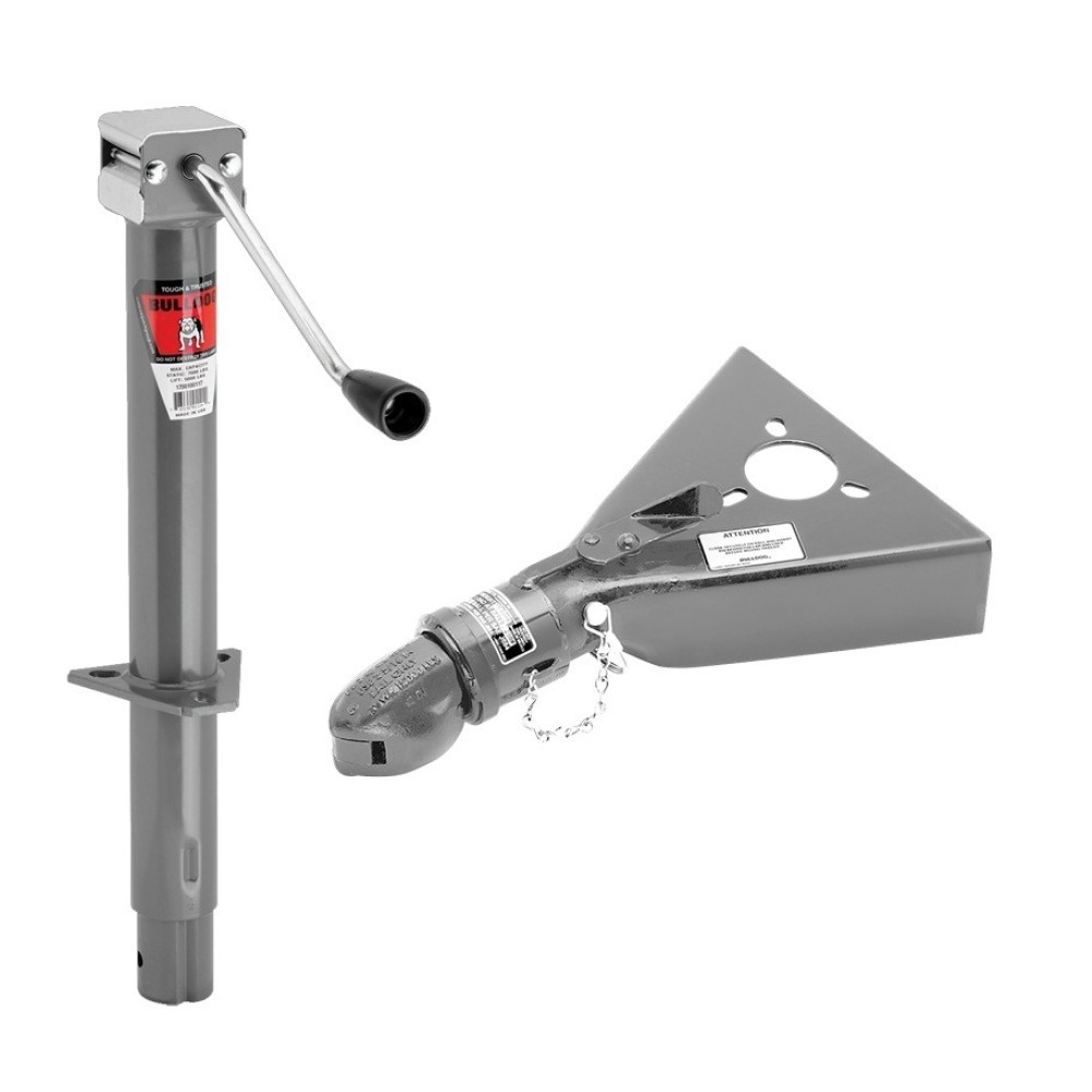 Bulldog 5K Jack & 15K Collar‑Lok 2‑5/16″ Coupler Trailer Bundle Bulldog 5K A‑Frame Sidewind Trailer Jack with 15K Collar‑Lok 2‑5/16″ Coupler Bundle