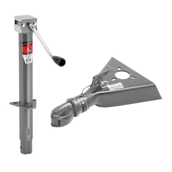 Bulldog 5K A-Frame Jack 15 inch Lift and 7K Collar-Lok Coupler Bulldog 5K Round A-Frame Trailer Jack 15 inch Lift with 7K Collar-Lok Coupler for 2 inch Ball