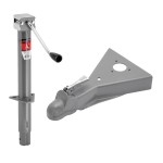 BULLDOG 5K A-Frame Sidewind Trailer Jack and 8K 2" Ball Coupler Bundle Bulldog 5,000 lb A-Frame Sidewind Trailer Jack (15 inch Lift) with 8,000 lb 2" Ball Coupler