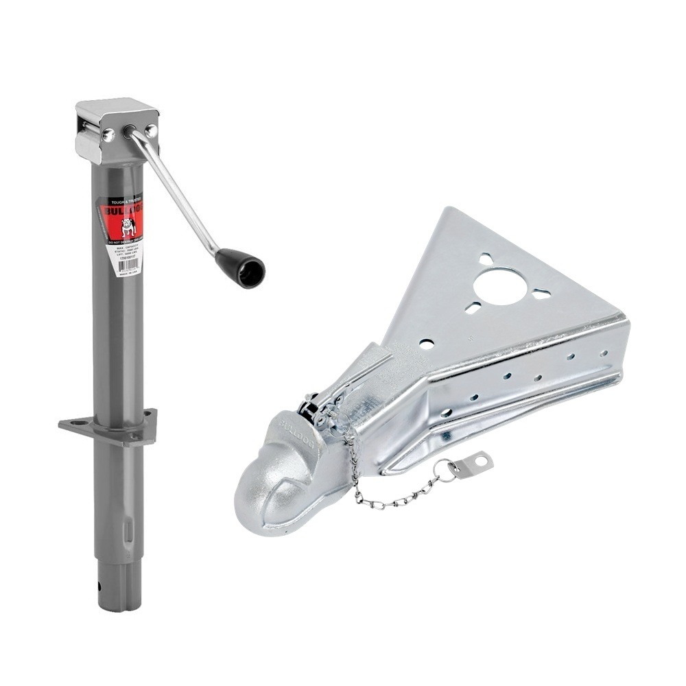 Bulldog 5K A-Frame Sidewind Jack & 15K Cast Head Coupler Bundle bulldog 5k a-frame sidewind trailer jack with 15k cast head coupler