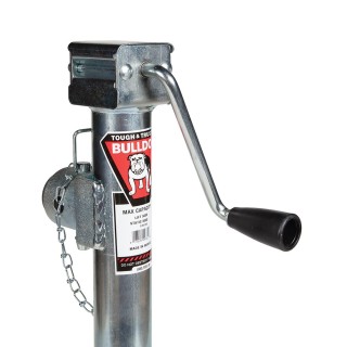 Bulldog 5,000 lb Sidewind Pipe Mount Swivel Jack – 15 Inch Lift Bulldog 5K Pipe Mount Swivel Trailer Jack with Sidewind Handle and 15" Lift