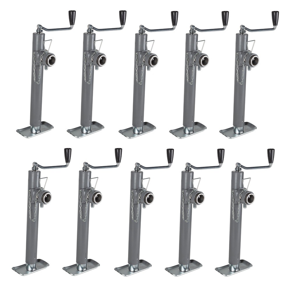 Bulldog 5,000 lb Round Swivel Jack Bundle – Topwind, 10 Inch Lift (10 Pack) Bulldog 5K Pipe Mount Swivel Trailer Jack with Topwind Handle and 10" Lift – Bundle of 10